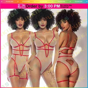 Sexy Lingerie Underwire Bodysuit Teddy w/Cut Out Heart Back Nightwear Women's - Picture 1 of 7