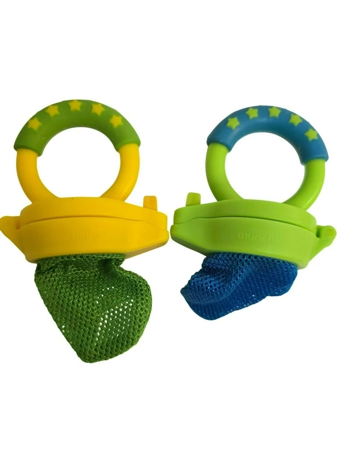 Juego Alimentador de Alimentos Frescos Munchkin, Paquete de 2, Amarillo/Verde Foto 1 de 4