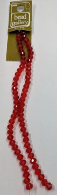 Aterrizaje de cuentas de vidrio o galería cristal rojo facetado 2 cuerdas 4x6 mm C21-61 Foto 1 de 4