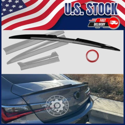 For Acura TL ILX TLX TSX Gloss Black Rear Trunk Spoiler Wing Bumper Tail Lip CT Foto 1 de 4