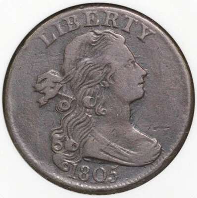 1805 1c S-269 Draped Bust Large Cent ANACS VF 25 - Image 1 of 4