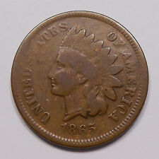 United States 1865 Indian Head Small Cent VG ** Nice 2nd Year Bronze USA Penny