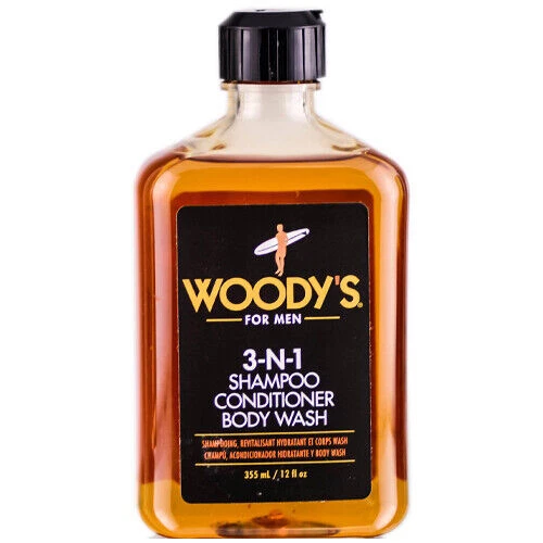 Woody's 3-n-1 Shampoo Conditioner & Body Wash 12 Oz