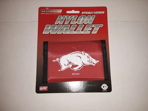Arkansas Razorbacks NCAA Tri-Fold  Nylon Wallet Cover