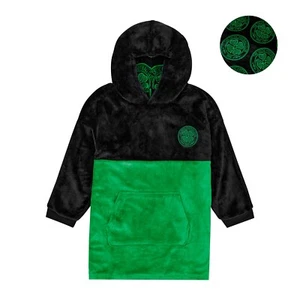 Celtic F.C Boys Reversible Fleece Hoodie, Hooded Lounge Gown Blanket, One Size - Picture 1 of 9