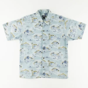 Patagonia Vintage Mens Medium A/C Print Shirt Camp Island Hawaiian Tiki Boat 00s - Picture 1 of 12