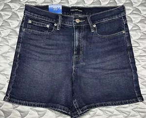 Calvin Klein Women’s Jeans Denim 5-inch Inseam Shorts Dark Blue Size 10 New - Picture 1 of 10