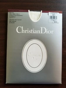 VTG CHRISTIAN DIOR CONTROL TOP ULTRA SILKEN SHEER PANTYHOSE IVORY SIZE 3 - Picture 1 of 5