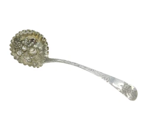 George IV Sterling Silver Floral Pattern Sugar Caster Spoon Antique 1823 London - Picture 1 of 5