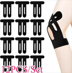 12pcs Precut Kinesiology Tape for Knees - Breathable Waterproof Athletic Support - Picture 1 of 7