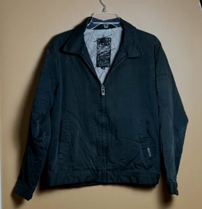 Billabong Jacket Mens Black Quilted inside Size Medium Pockets Logos EUC - Picture 1 of 10