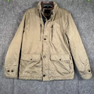 Banana Republic Field Work Jacket Mens Large Stand Quilted Flap Pockets Beige - Picture 1 of 12