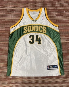 Vintage Reebok Seattle Sonics Ray Allen #34 Jersey Sz 48 White Stitched - Picture 1 of 13