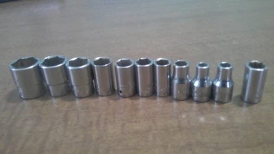 Snap-on Tools USA 1/4” Drive 6pt SAE 10pc 3/16"- 9/16" Shallow Sockets - Imagem 1 de 4