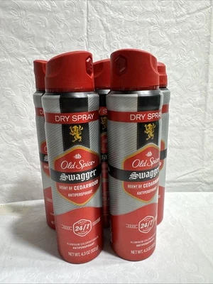 5 Old Spice Men's Antiperspirant Deodorant Dry Spray Swagger Cedarwood 5x - Image 1 of 4