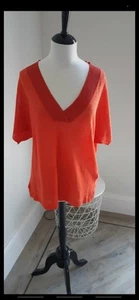 Next V Neck Orange Lightweight Jumper. Size Medium - Picture 1 of 9