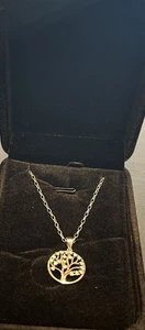 Silber Lebensbaum Halskette und Ohrring Set - Bild 1 von 7