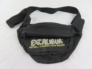 Vintage Excalibur Hotel Casino Fanny Pack Las Vegas 3 tasche cintura nera - Foto 1 di 7