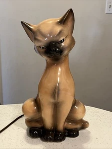 Siamese Cat Lamp 1950 Vntg. Rare Underwriters Labratories MADDUX OF CALI- Works - Picture 1 of 14