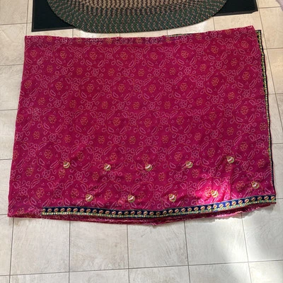 Bandhani Pink Saree Preowned - Image 1 of 4