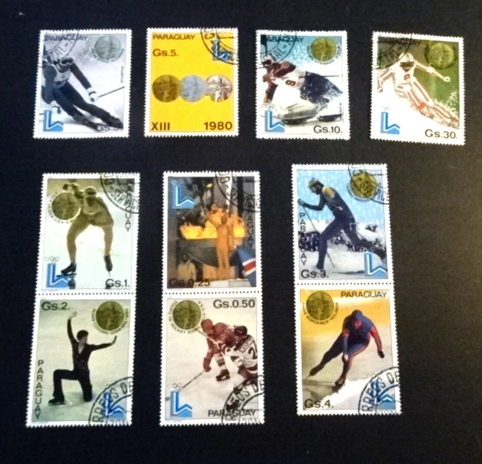 PARAGUAY - USA 1980 Winter Olympics Lake Placid 1981 MI 3347-56 used / cto - Image 1 of 1