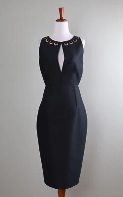 Vestido Vaina THOMAS WYLDE NUEVO CON ETIQUETAS $1810 Luna Media Luna Adornado Mezcla Seda Talla 4 Foto 1 de 4