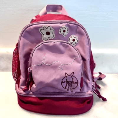 Mochila de jardín de infantes preescolar bordada Lassig con correa para el pecho rojo rosa Foto 1 de 4