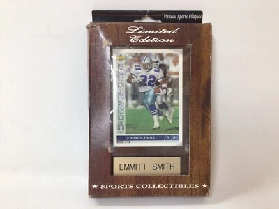 Placa deportiva vintage Emmitt Smith Dallas Cowboys cubierta superior 1993 nueva en paquete Foto 1 de 4