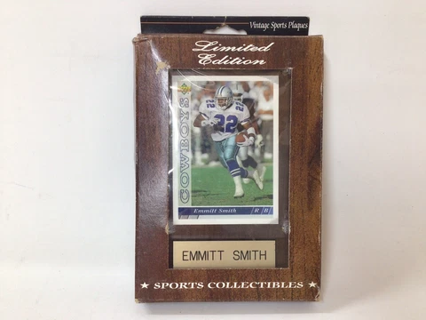 Vintage Sports Plaques Emmit Smith Dallas Cowboys Upper Deck 1993 New In Package Cover