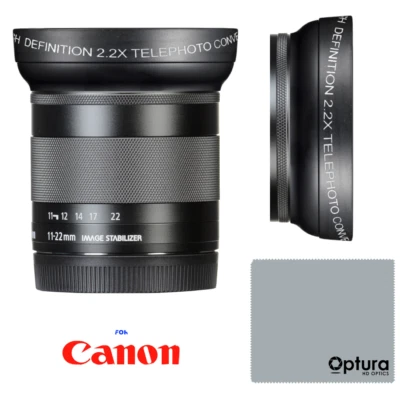 HD4 2.2X TELEPHOTO ZOOM EXTENDER LENS FOR Canon EF-M 11-22mm f/4-5.6 IS STM Lens - Image 1 of 4