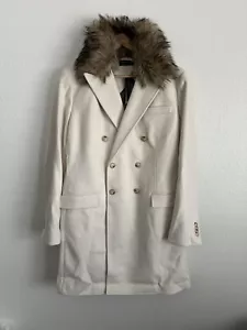 Polo Ralph Lauren Faux Fur Collar Double Breasted Parka Pea Coat Women’s Size 16 - Picture 1 of 14