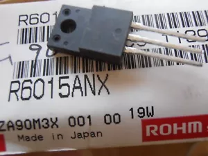 10pcs R6015ANX Nch MOSFET 0.3Ω 600V 15A TO220F ROHM - Picture 1 of 1