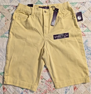 Gloria Vanderbilt "Amanda Bermuda" Size 8 Shorts Mid-Rise Classic Fit Yellow NEW - Picture 1 of 9