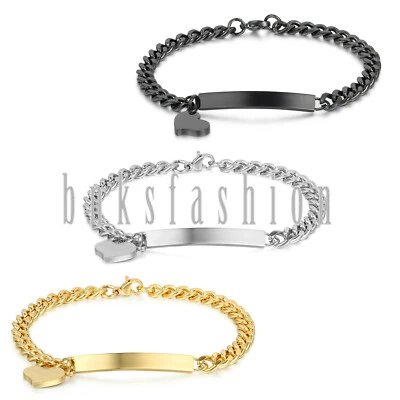 Pulsera de identificación de acero inoxidable tallada personalizada para mujer grabada Foto 1 de 4