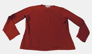 Vtg EUC Emanuel Ungaro Rust Orange Tight Knit Sweater Petite S SOFT long sleeves - Picture 1 of 8