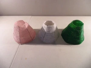 LOT 3 Glass Beaded Candle Shade Toppers - Picture 1 of 6