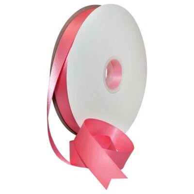 08822/00-156 Cinta de satén de doble cara 7/8" X 100 YD Cinta rosa caliente para regalo... Foto 1 de 4