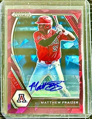 2021 Panini Prizm Draft Picks MATTHEW FRAIZER Burgundy Cracked Ice RC Auto /12! - Image 1 of 2