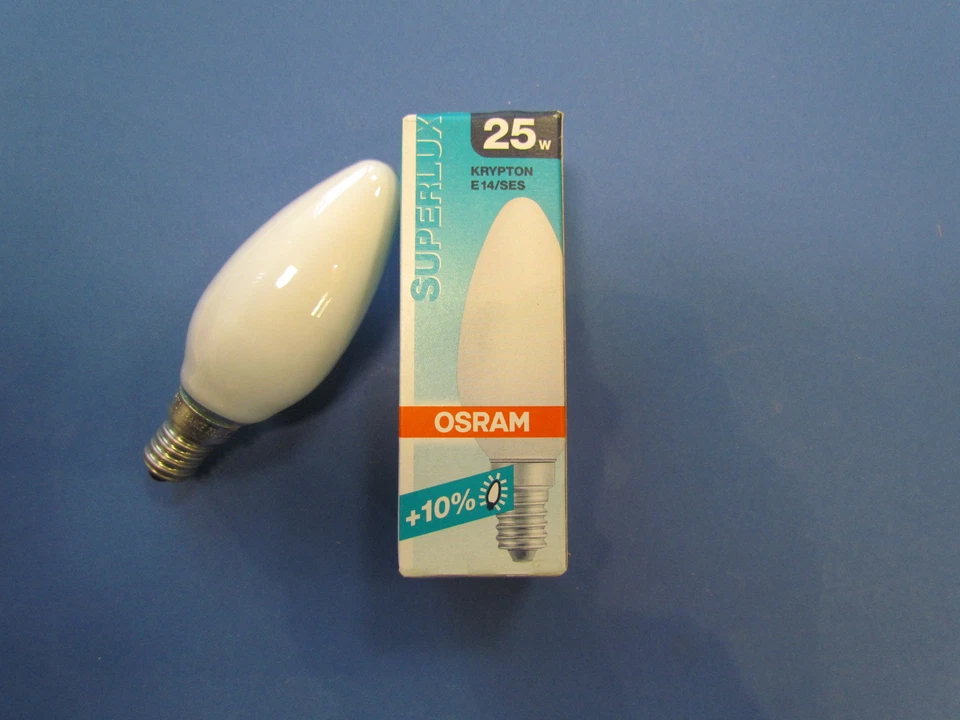 OSRAM Glühlampe Superlux Softone weiß opal 25W E14 Krypton Kerzenlampe  - Bild 1 von 3