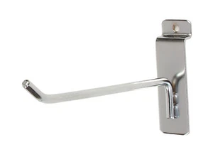 100 ganchos de 6" Slatwall cromo Peg Slat pantalla de pared al por menor 6 mm gancho de metal tubo - Imagen 1 de 11