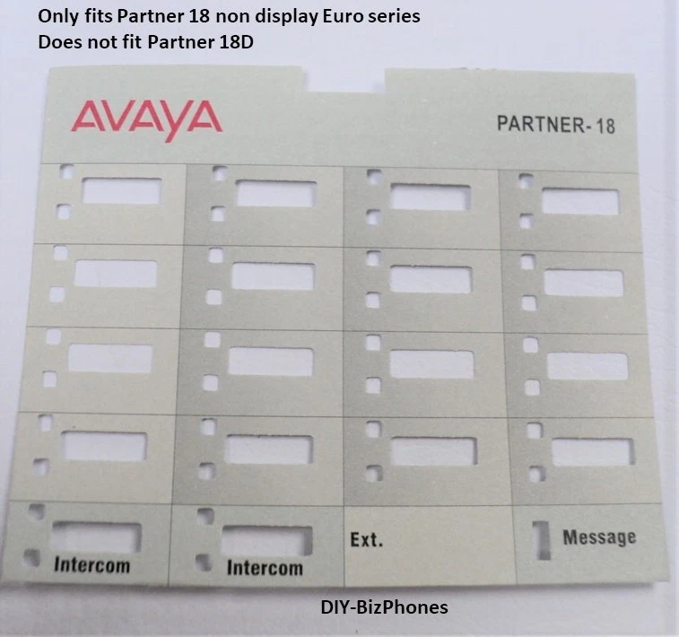 Lote com 5 pacotes de papel tira de etiqueta Desi Avaya Partner Series-1 telefone 18 euros Lucent - Imagem 1 de 1