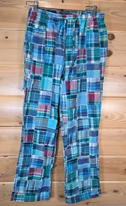 Brooks Brothers Patchwork Madras Pants Adult Small Plaid Drawstring Lightweight - Picture 1 of 17