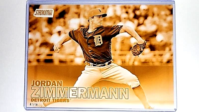 Topps Stadium Club 2016 5x7 dorado #268 Jordan Zimmerman/10 Detroit Tigers 7x5 Foto 1 de 3