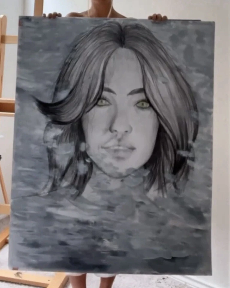 Arte: Serenidad. Dibujo original de medios mixtos Foto 1 de 1