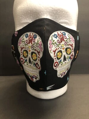 面膜 糖头骨 Dia De Los Muertos 可重复使用 手工贴合 闪耀 — 第 1/4 张图片