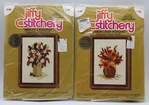 Jiffy Stitchery ramo de flores de paja y ramo de otoño de margaritas 1975 kits de punta de aguja - Imagen 1 de 6