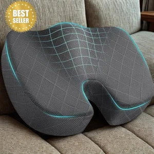 Cojín de asiento de espuma viscoelástica antideslizante para aliviar el dolor de espalda y ciática ortopédico gris oscuro - Imagen 1 de 6