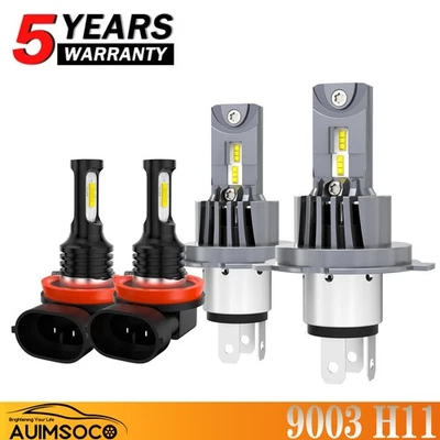 Kit de faros LED 9007 HB5 6500K blanco alta/baja bombilla CSP para Nissan marzo 2012-2019 Foto 1 de 4