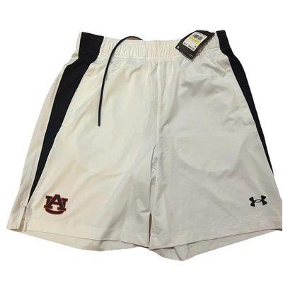 Auburn Tigers Under Armour Loose Athletic Shorts Men's White New Medium - Image 1 of 4