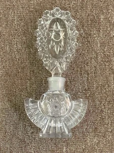 Botella de perfume vintage de cristal ornamentado de 7-1/2" con tapón - Imagen 1 de 8